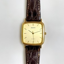 Rare RADO Rado Square Gold Dial Quartz Watch