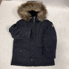 Polo Ralph Lauren Toddler Boys' Faux Fur Trim Down Parka Jacket Coat Sz 5 Black