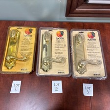 Polished Brass Peachtree Prado Entry Door Lock Set Lever Handle-HTF-Read