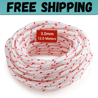 Replacement Recoil Starter Rope Pull Cord 3.0mm 12-Meter/40ft for 3.0mm-40Ft