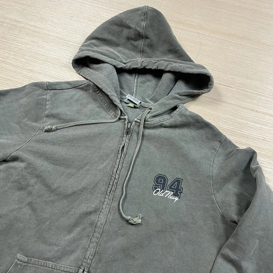 Sudadera con Capucha Y2K Vintage Old Navy Cremallera Completa Mall Goth Grande Para Mujer Oliva 1994 Foto 2 de 4