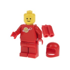 1x Lego Minifigure Classic Space Astronaut Red Moon Logo Air Tank Helmet 928 sp005