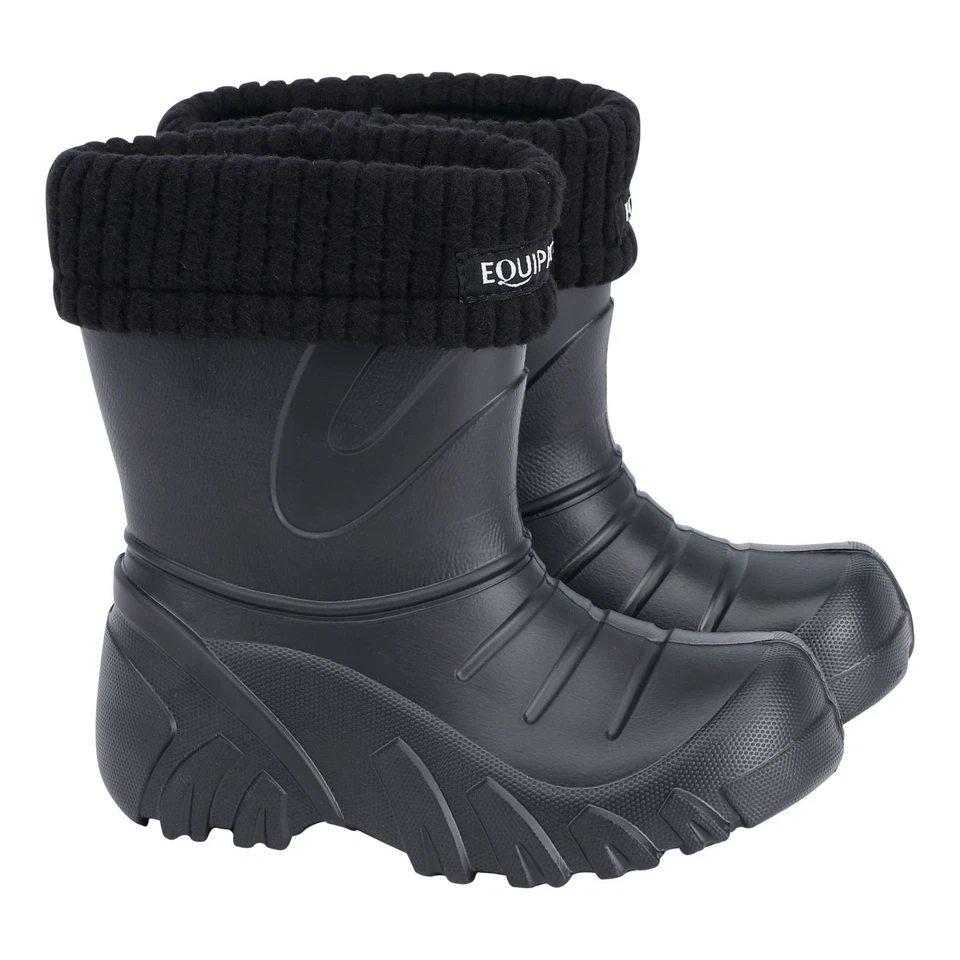 Equipage New Panda Kinderstiefel zum Reiten - Schwarz Reitstiefel Gummistiefel 