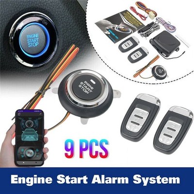 Auto Keyless Entry Motor Start Alarm System Push Button APP Remote Starter Stop~