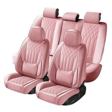 Car Seat Covers Full Coverage Luxury Leather Car Seat Protector Full Set Pink