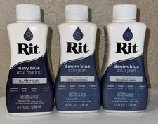 Rit All-Purpose Liquid Dye, Navy (1) Denim Blue (2) 8.0 Fl. Oz. NEW craft Jeans