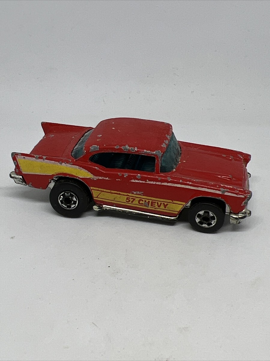 VTG 1976 Hot Wheels '57 CHEVY Hong Kong Red/Yellow ORIGINAL