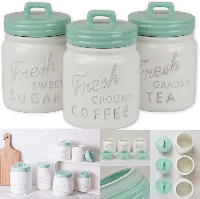 Tuscan View Italian Rustic Style Kitchen Canister Set Decor