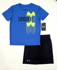 Boys Size 6 nike Under Armour Shirt Shorts 2 Piece Graphic Logo Set: NWT