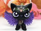 Mini Pet Shop Short Hair Cat, Ooak Custom, Hand Painted, W/wings