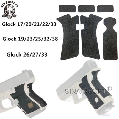 SINAIRSOFT 6x Guante de cinta envolvente con textura de goma antideslizante para Glock 17 19 23 26 27 32 33