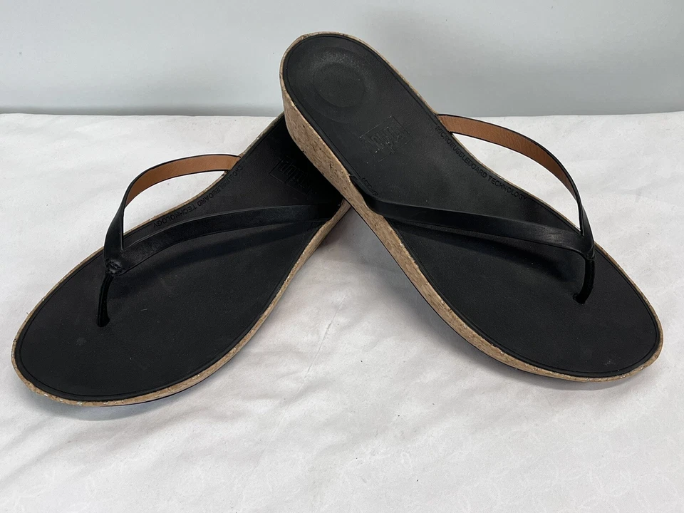 Sandalias chanclas para mujer talla 11 en muy buen estado negro cuña Foto 2 de 4