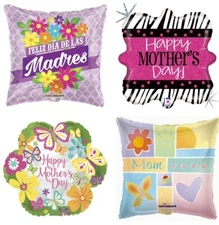 Happy Mother's Day 18" Mom Feliz Dia Madres Floral Hearts Foil Mylar Balloons  A