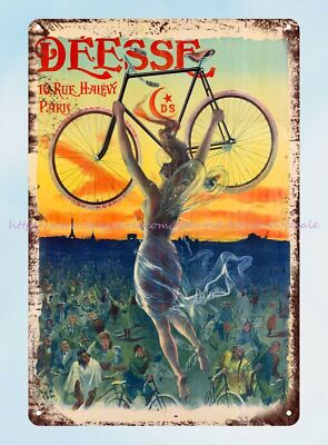 Deesse bicycle Paris c1890 ads metal tin sign advertising of life wall art