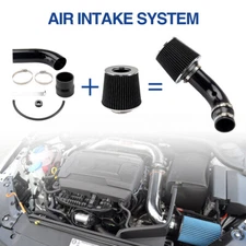 Black 3" Cold Air Intake Filter Induction Kit Pipe Power Flow Hose System USA