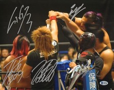 Tetsuya Naito Bushi Evil Sanada Hiromu Takahashi Signed 11x14 Photo BAS COA 3785