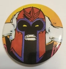 Marvel 2 1/4 Inch Round Button Magneto 1987 (New)
