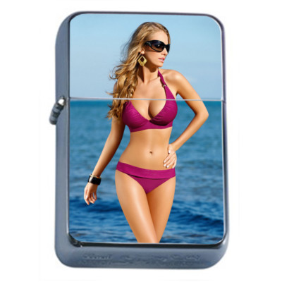 Polish Pin Up Girls D24 Flip Top Oil Lighter Wind Resistant 