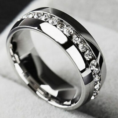 SZ 5-12 Black Plating Wedding Band Titanium Steel 6MM Men's Women's Couple Rings