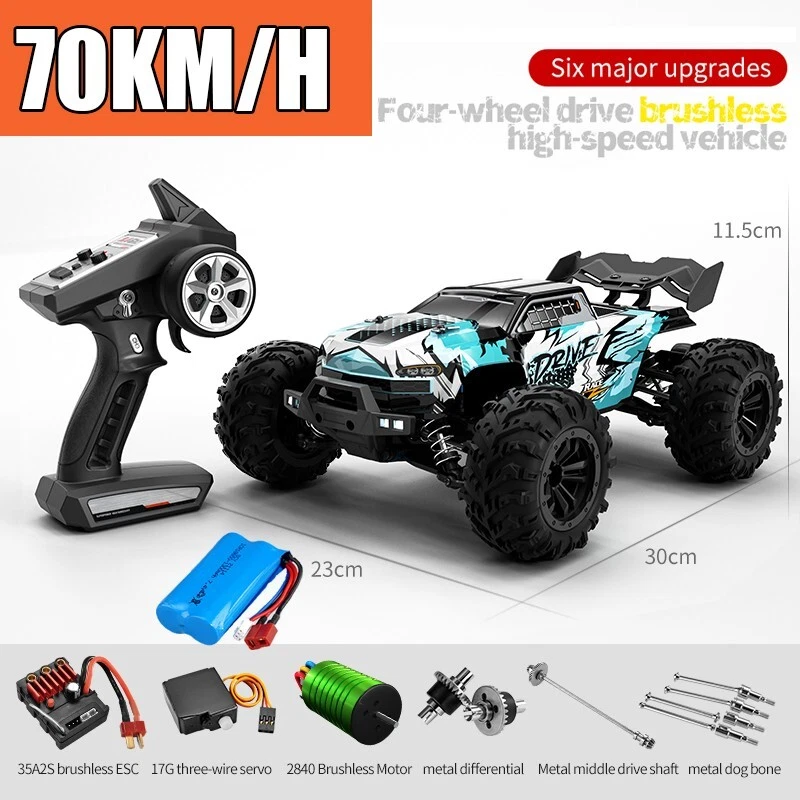 RC Car Monster Truck Off Road 4x4 High Speed 75KM H Remote Control LED Headlight