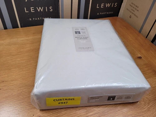 John Lewis W167 x Drop 228cm Faux Silk Slub Blackout Pencil Pleat Curtains £150 - Picture 1 of 5