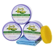 Earth Brite All-Purpose 3x200gr (600gr)(21oz.) Cleaning Kit, Brand New, Lavender