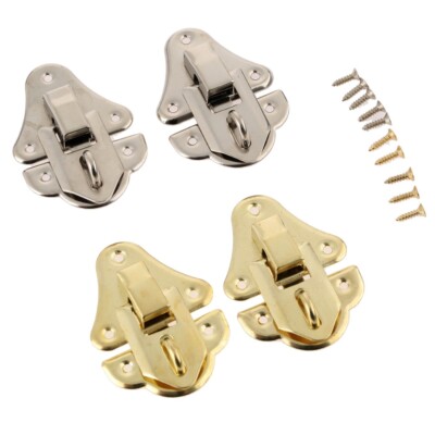 2/6/10pcs 2 Color Latch Hasp Jewelry Gift Case Box Cabinet Lock Metal Latch