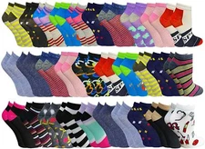 30 Pairs Low Cut Ankle Socks for Women Girls Boys Men, Patterned Colorful Soft