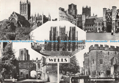 D105348 Brunnen. Wells Kathedrale. Das Kettentor. Der Marktplatz. Multi View