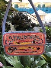 Staud Tommy Staudines Sardines Beaded Pink Blue Shoulder Bag