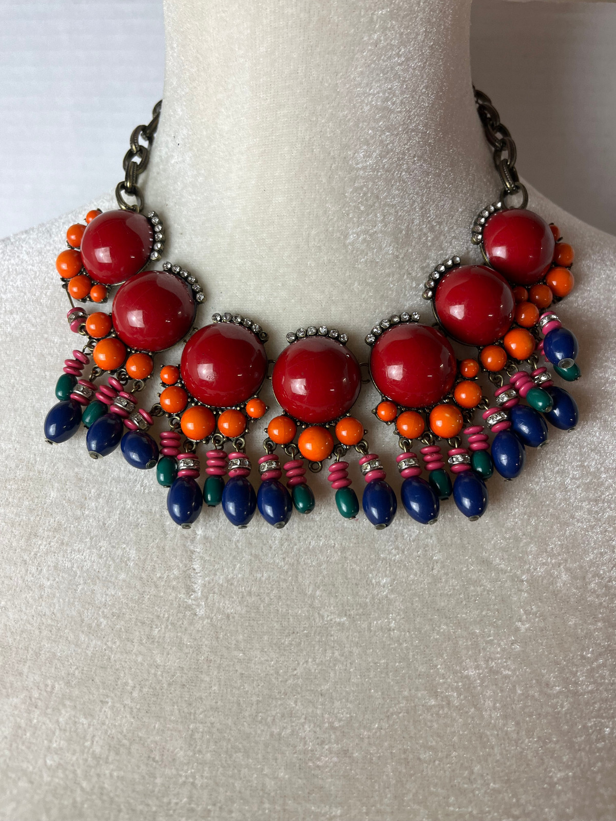 Multi Colored Statement Piece Necklace Womens Fas… - image 1