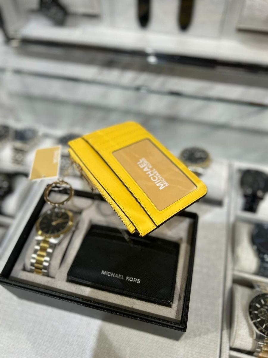 (マイケルコース) キーホルダー 36S5LCOK1U-DAISY YELLOW Michael Kors Jet Set Travel Coin Pouch Card Holder with