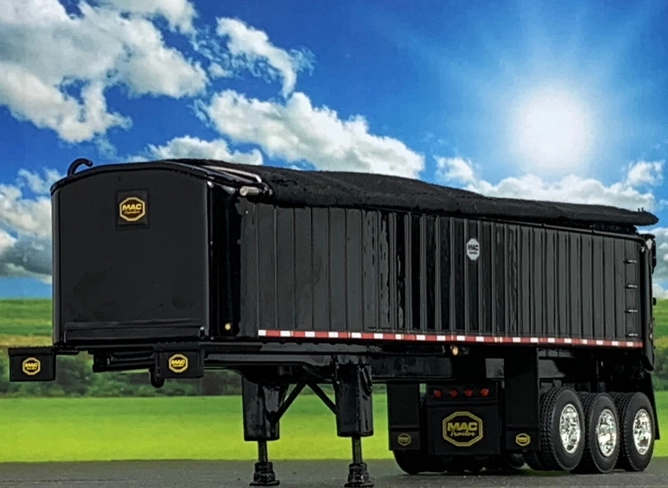 1/64 DCP BLACK MAC TRI AXLE END DUMP TRAILER W/ BLACK TARP - Image 4 of 4