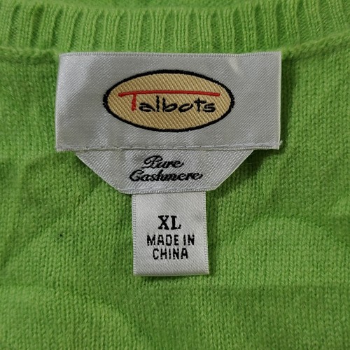 Talbots Top Womens Extra Large Green Sweater Knit Wool Cashmere Scoop Neck Tank - Picture 10 of 13
