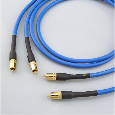 Paar OCC Kupfer Draht Vergoldet Cinch Stecker Abgeschirmt HiFi Audio RCA Kabel