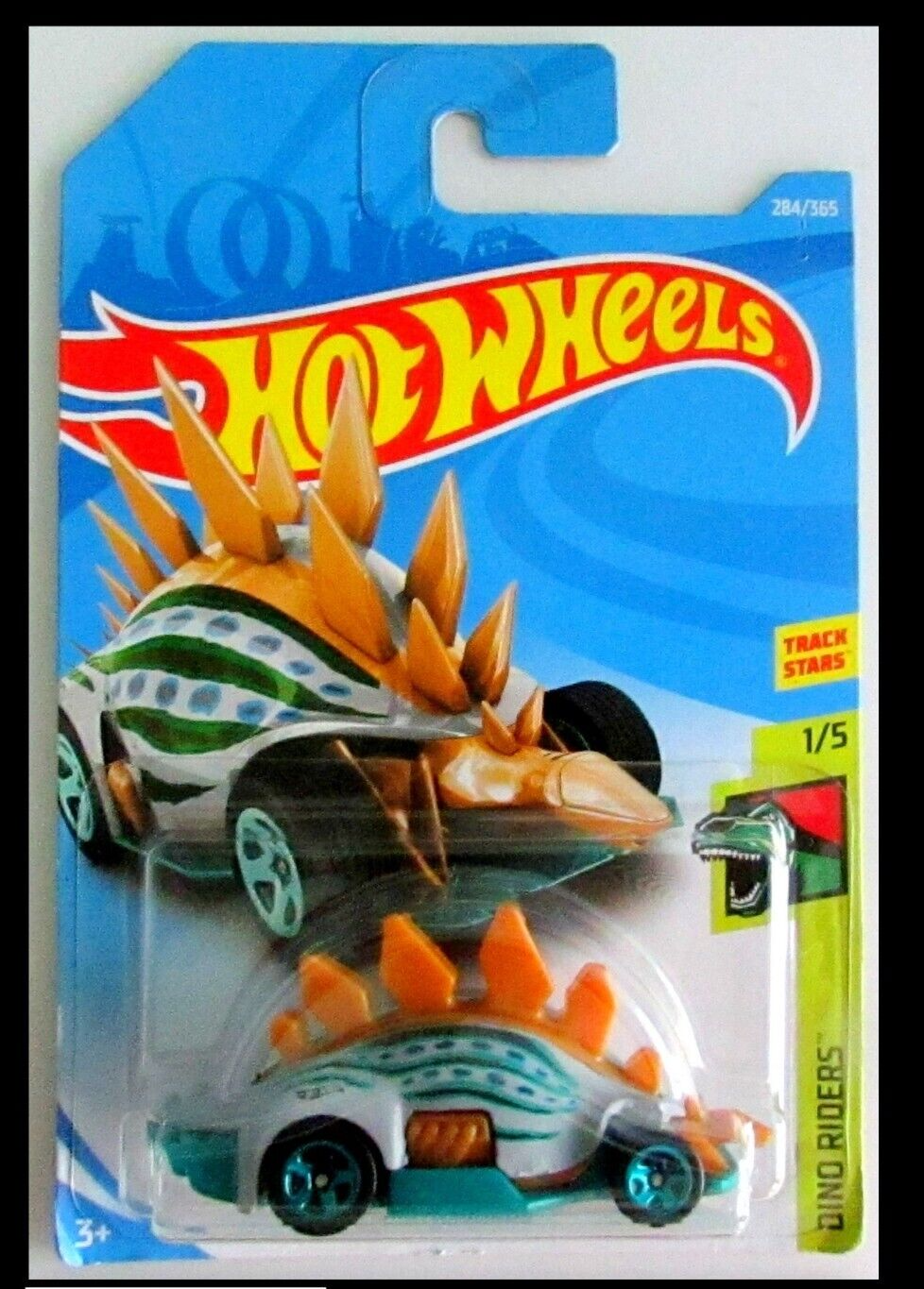 Hot Wheels Gray &amp; Gold Motosaurus Dinosaur Car #284 2019