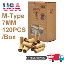 120x/box Pre Rolled Natural Unrefined Cigarette Filter Rolling Paper Tips