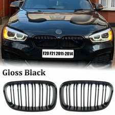Sport Kühlergrill Nieren Doppelsteg Für BMW 1er F20 F21 2011-2014 Glanz Schwarz