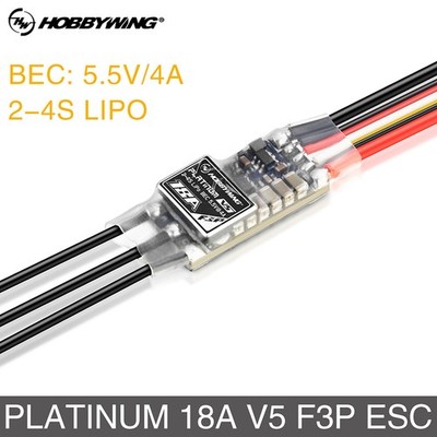 HOBBYWING Platinum V5 F3P 18A Brushless ESC 5.5V BEC for 120-320g F3P Fixed-wing