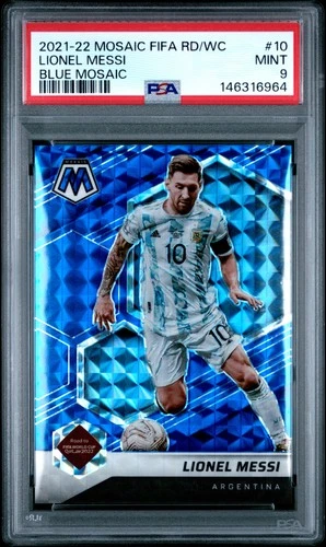 World Cup Lionel Messi 2021 Panini Mosaic World Cup Lionel Messi Blue