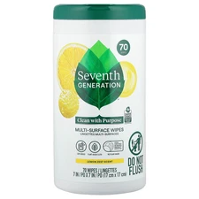 Multi-Surface Wipes, Lemon Zest, 70 Wipes