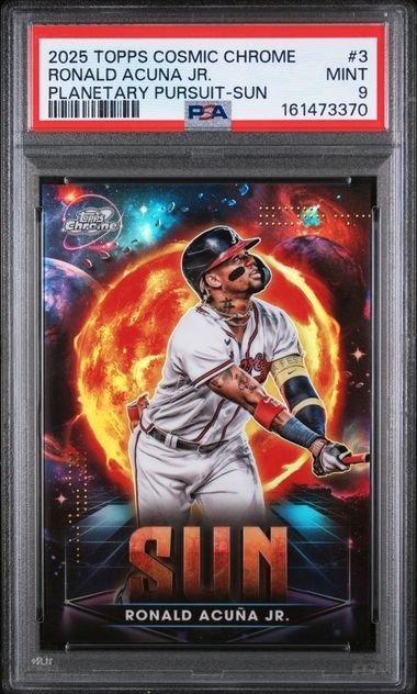 2025 Topps Cosmic Chrome Ronald Acuna Jr Planetary Pursuit SUN #3 PSA 9 MINT