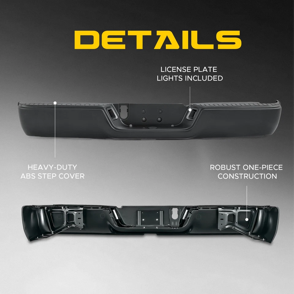Black Rear Bumper For 2009-2018 Dodge Ram 1500/10-12 2500 3500 w/o Sensor Hole - Image 4 of 4