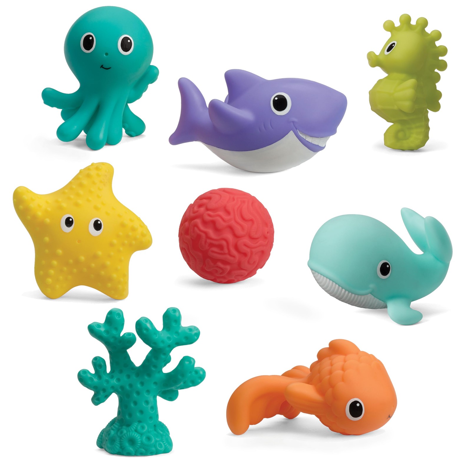 Colorful Baby Bath Toy Set 8 Piece Squirters Sea Life BPA Fr