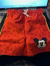 Disney Mickey Mouse Swim Trunks for Kids Red Black Face UPF 50 - Pick size