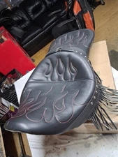 Corbin  & Lady seat For Harley 84-99 Softails #161 Leather With 🔥 Stitch