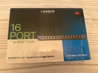 Linksys LGS116P 16-Port With 8 PORT POE+ Gigabit Unmanaged Switch 1000 Mbps 80 W