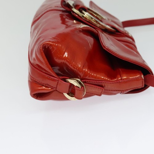 Auténtico bolso de hombro Bulgari Chandra charol rojo - Imagen 4 de 21