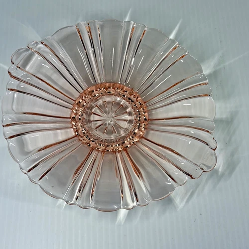 Anchor Hocking 1930's Pink Depression Glass Old Cafe Pattern Candy Dish Vintage