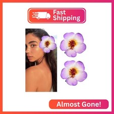 Love Sweety 2pc Hawaiian Plumeria Hair Clips Galsang Flower Barrettes for Beach